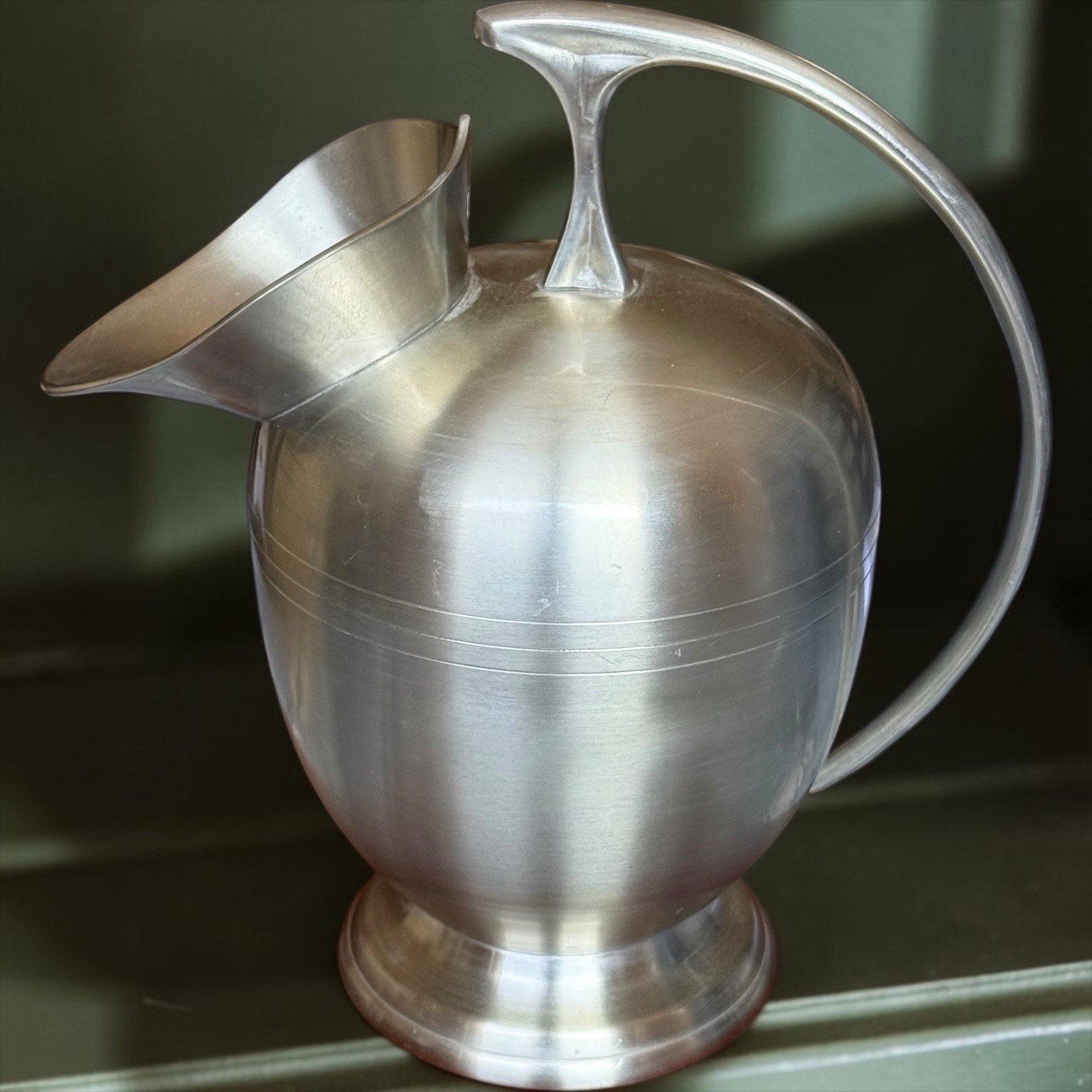 RARE Mid Century SELANGOR Pewter ATOMIC Stylized Water Pitcher SIGNED