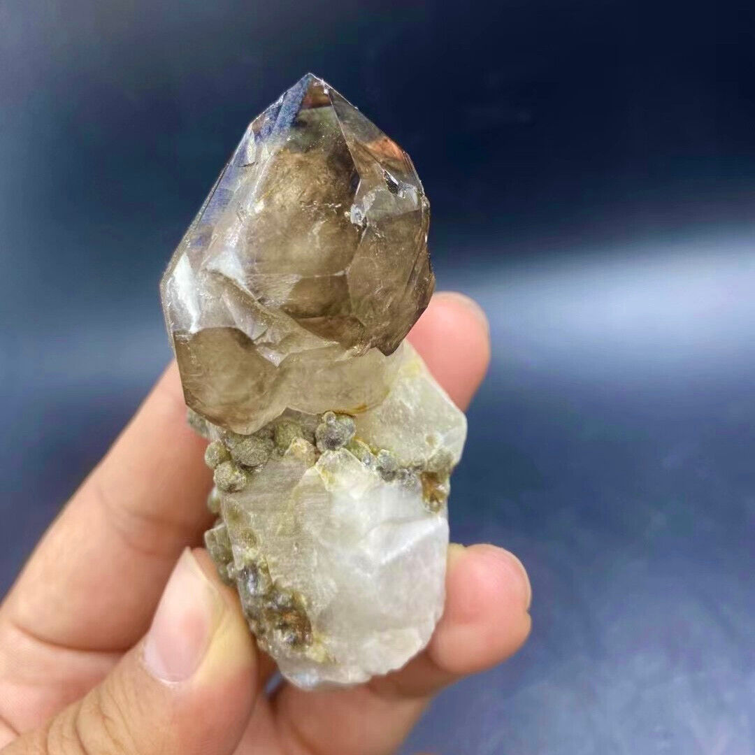 96G Rare Herkimer diamond crystal gem tip/castle Backbone+Moving Water