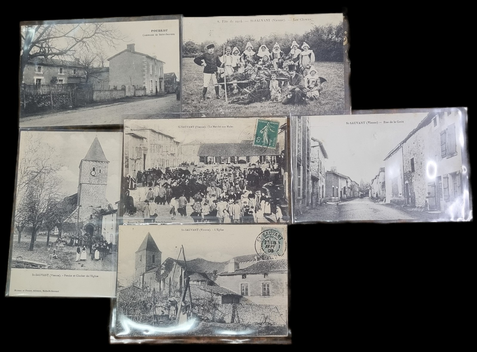 Lot of 6 old postcards of Saint Sauvant (Vienna)