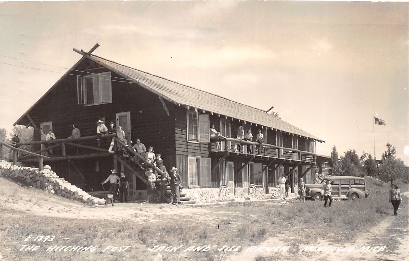 J38/ Montague Michigan RPPC Postcard c40s Hitching Post Jack and Jill Ranch  20