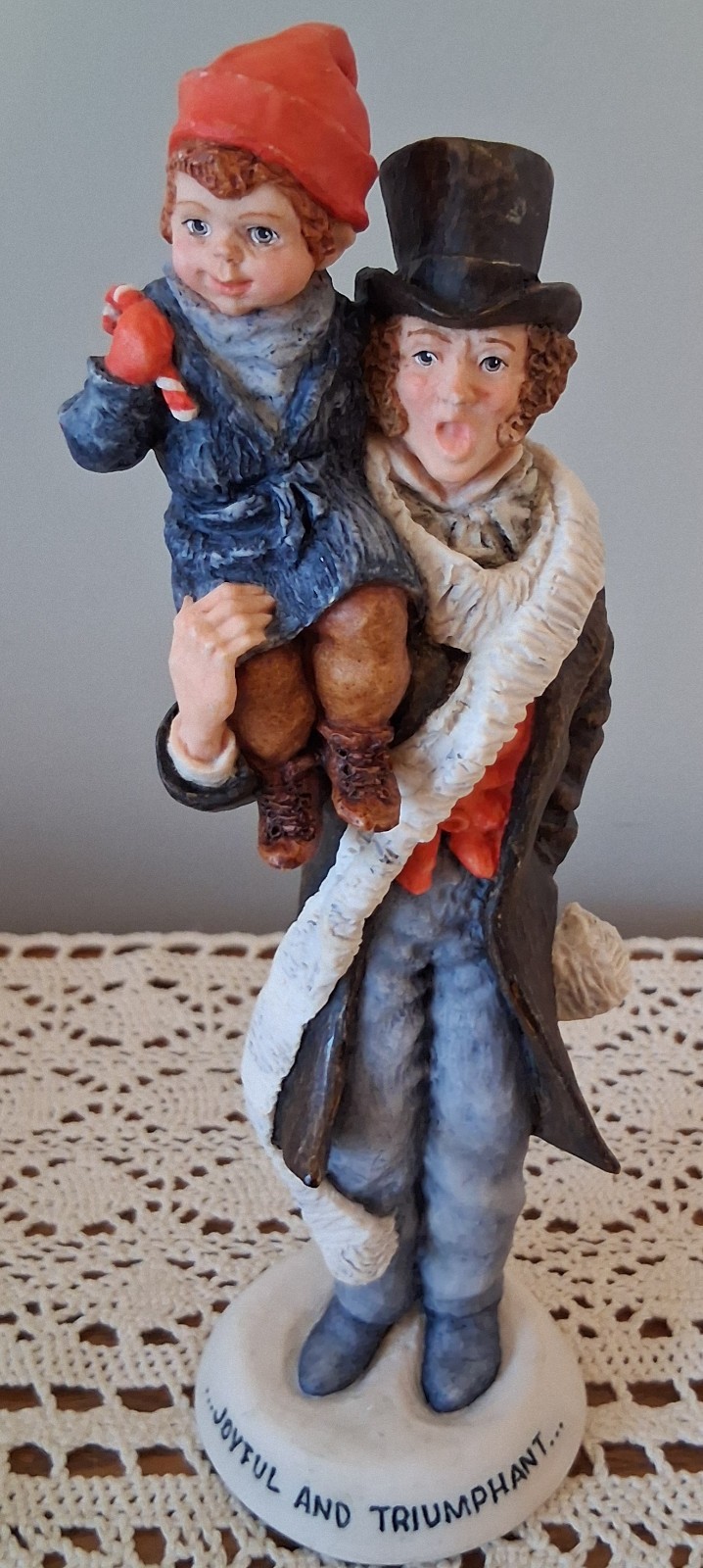 Vintage SIMPICH Porcelain Christmas Figurine Joyful And Triumphant Collectible