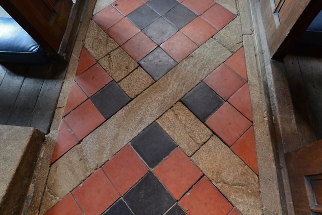 Photo 6x4 Melbury Bubb, St. Mary\'s Church: Floor tiles c2017 Photo 6x4 Melbury Bubb, St. Mary\'s Church: Floor tiles c2017