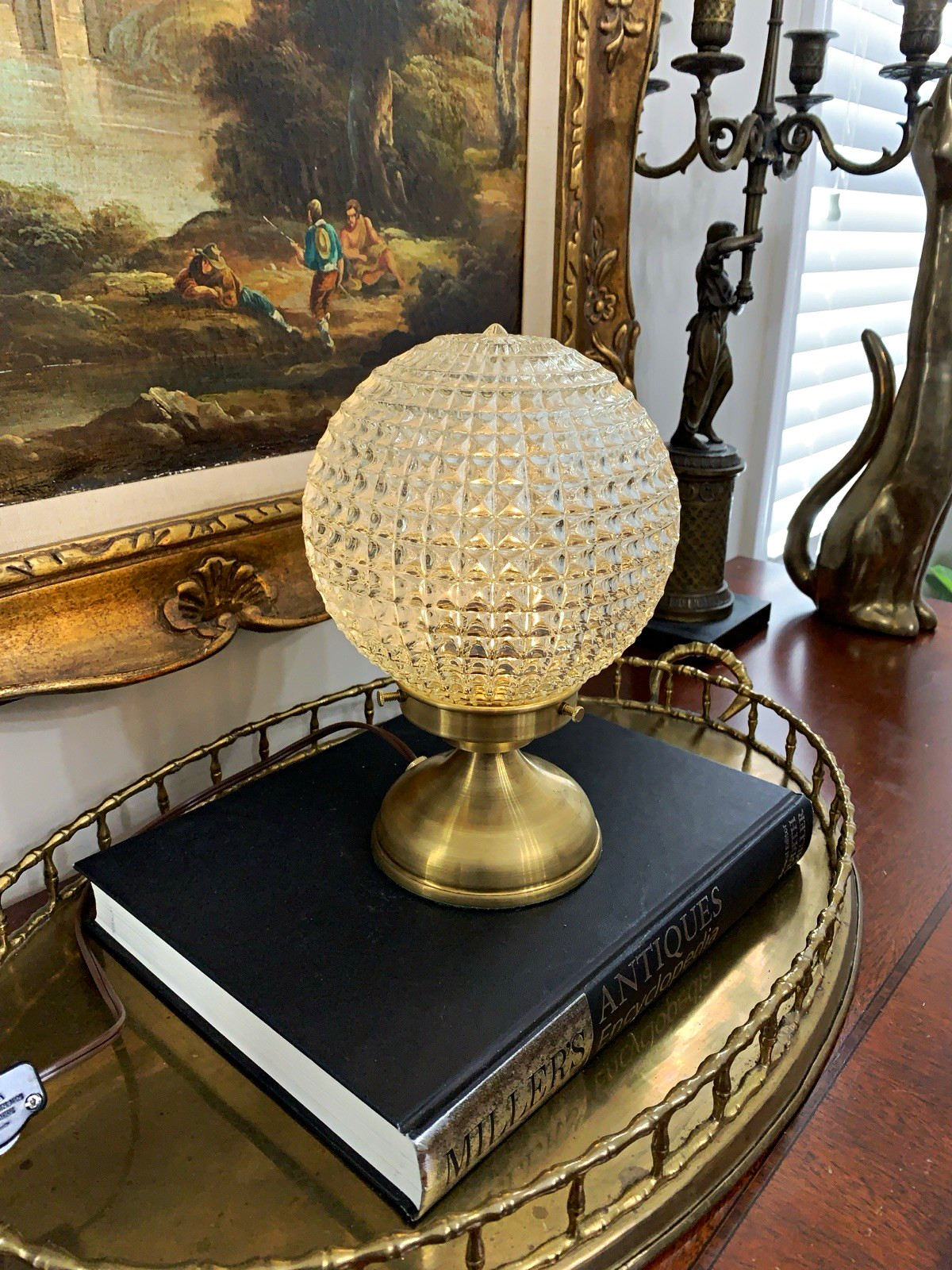 Vintage Solid Brass Inverted Diamond Point Mood Lamp Accent Lamp Nightlight Vintage Solid Brass Inverted Diamond Point Mood Lamp Accent Lamp Nightlight