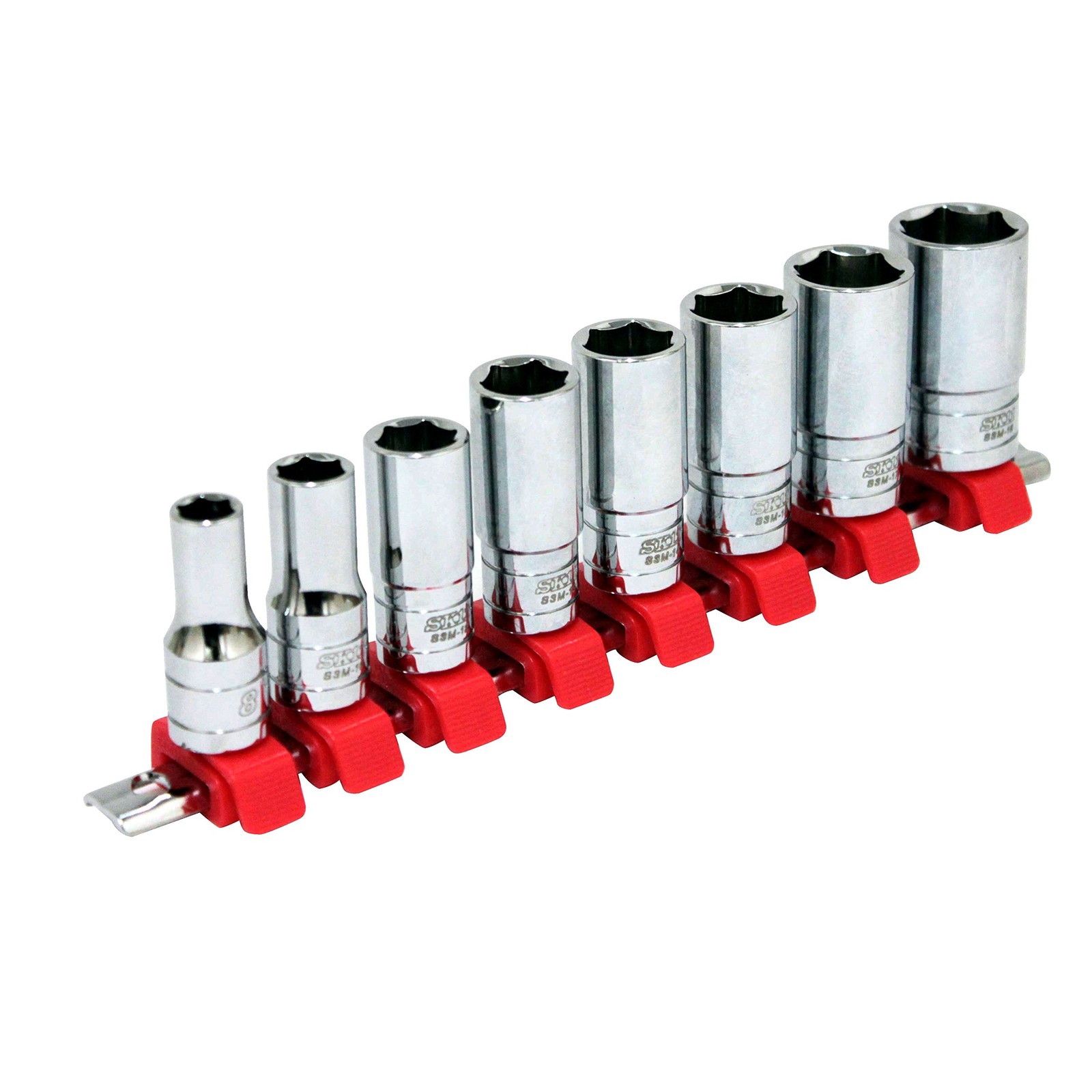 NEW SK11 SHS308SD Semi-Deep Metric Socket Set 38 Drive 8-19mm 8pc Holder Japan