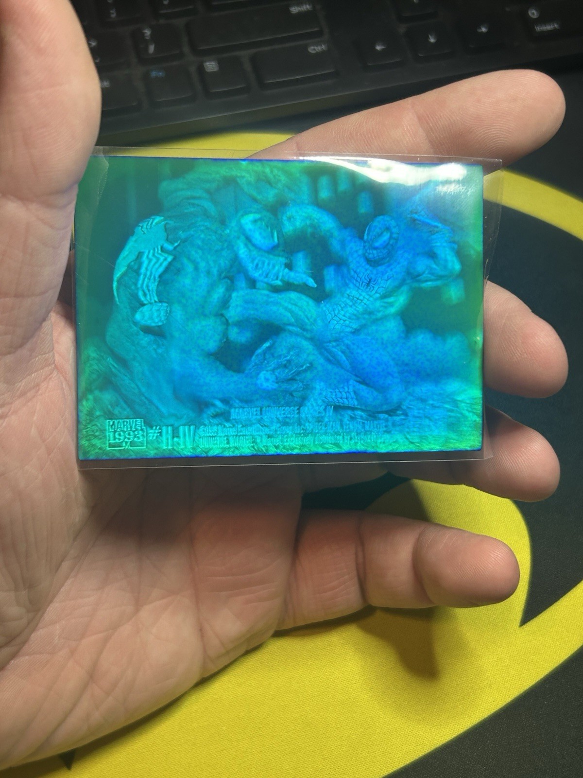 Very Clean 1993 Skybox Marvel Universe IV SPIDER-MAN vs VENOM Hologram Card H-IV