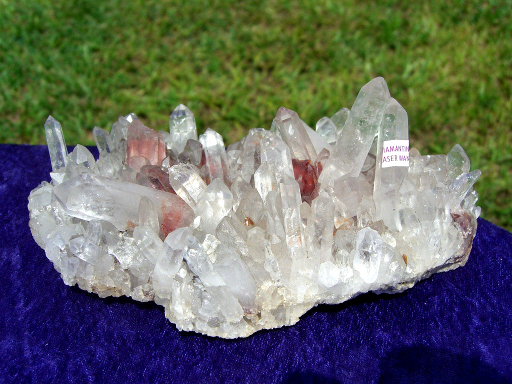 Super DIAMANTINA Brazil Mine LASER Clear Quartz Points Cluster For Sale