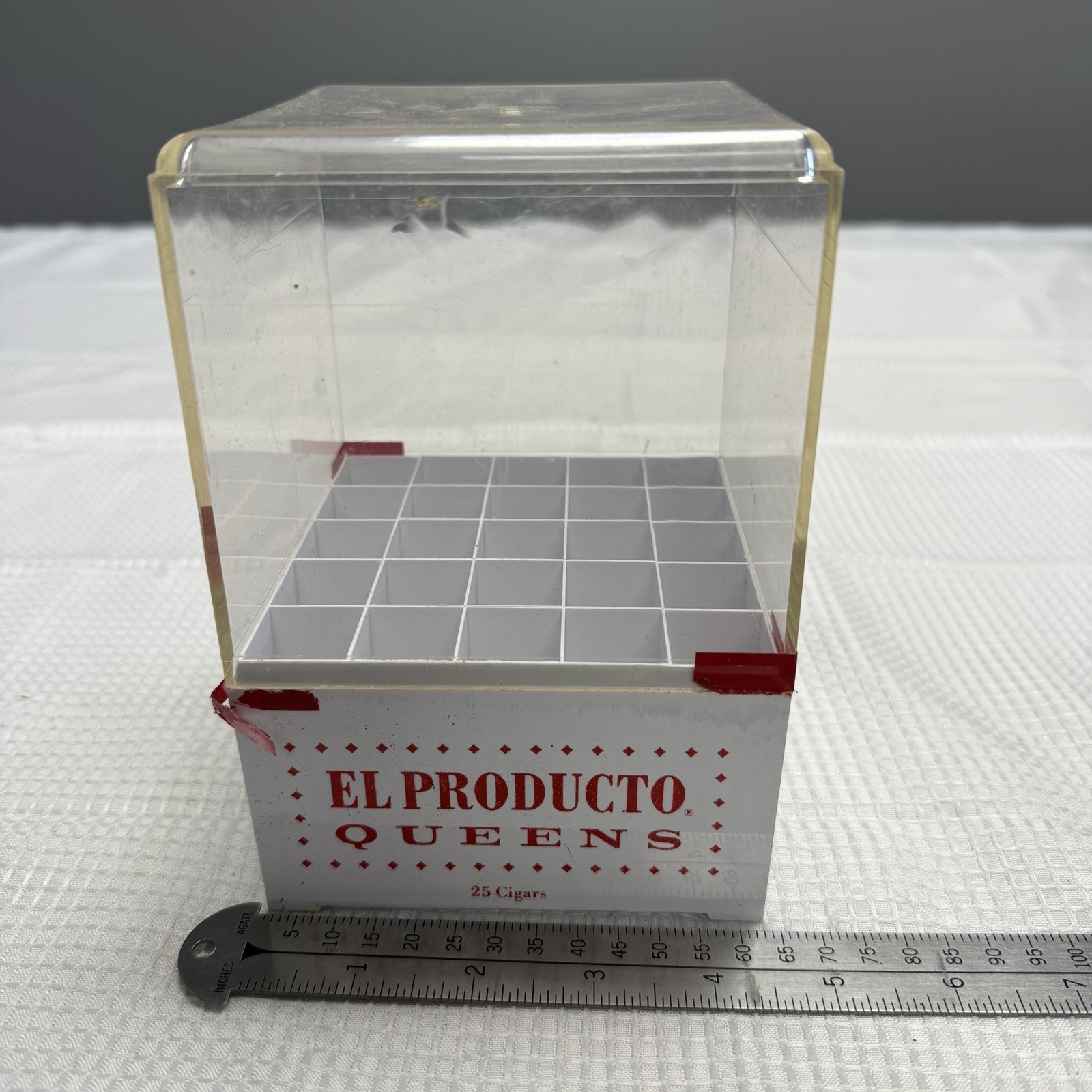 Vintage El Producto Queens Acrylic Plastic Cigar Display Box 25 Consolidated