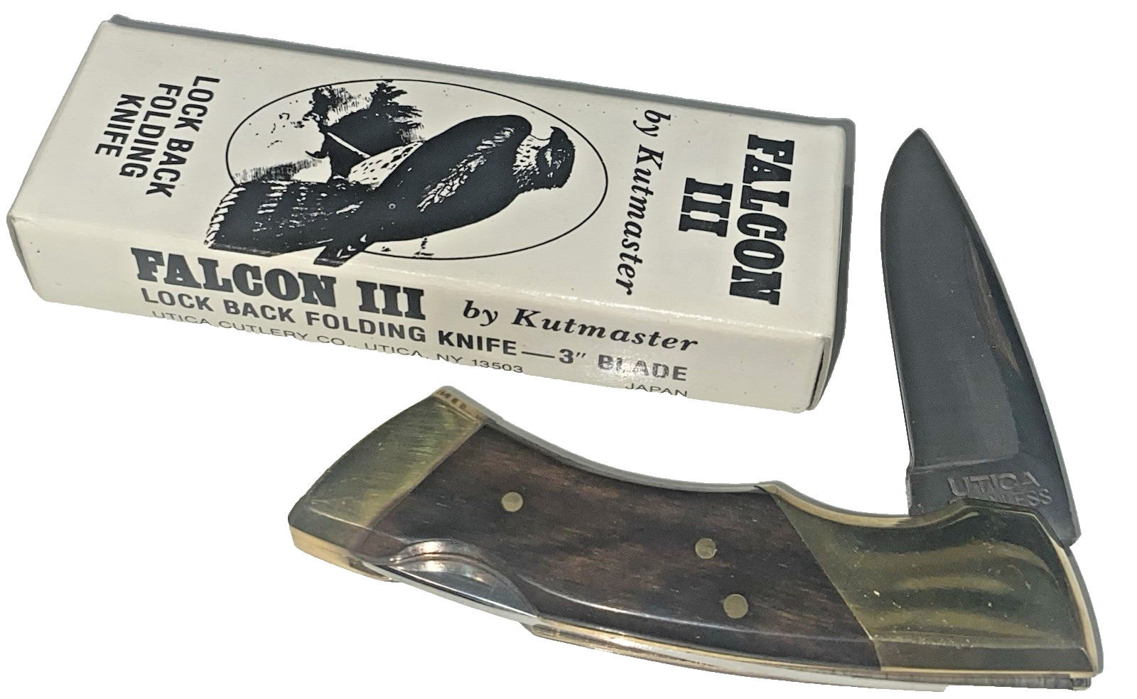 Vintage Utica Cutlery Model 1883 Pocket Knife Made In Japan  440 Stainless Steel