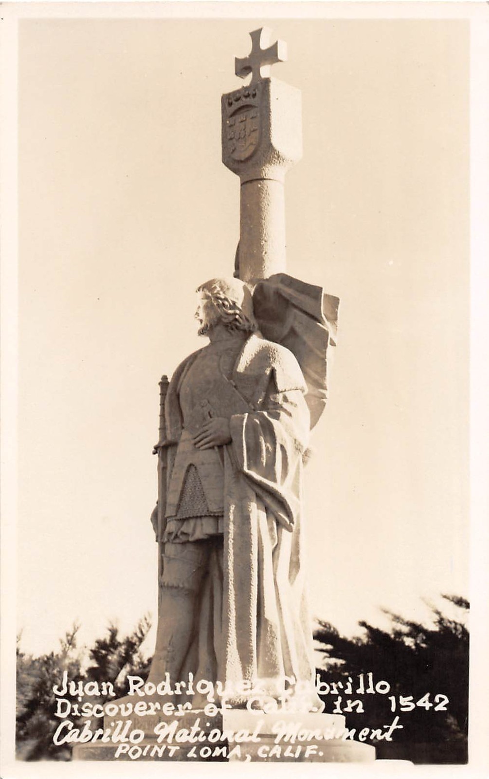 D98/ Point Loma California Ca Postcard Real Photo RPPC c1940s Cabrillo Monument
