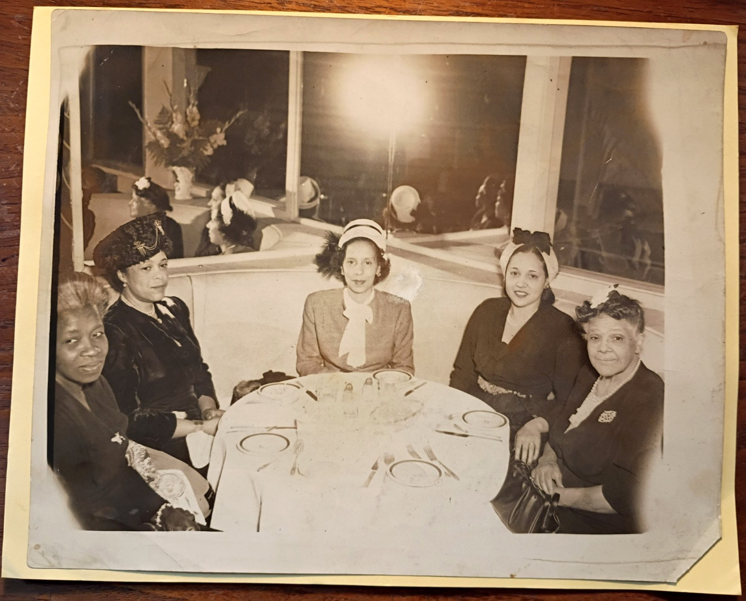 5 African American Women ~ Fine Mid-Century Fashion Sepia Toned 8x10 Photograph