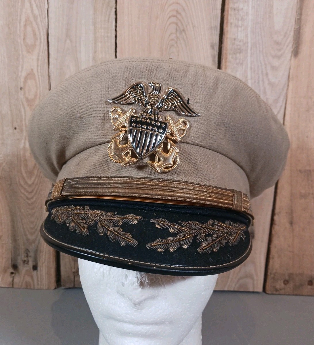 Original WW2/1930\'s US Navy Officer Visor Cap Size Unknown By Berkshire
