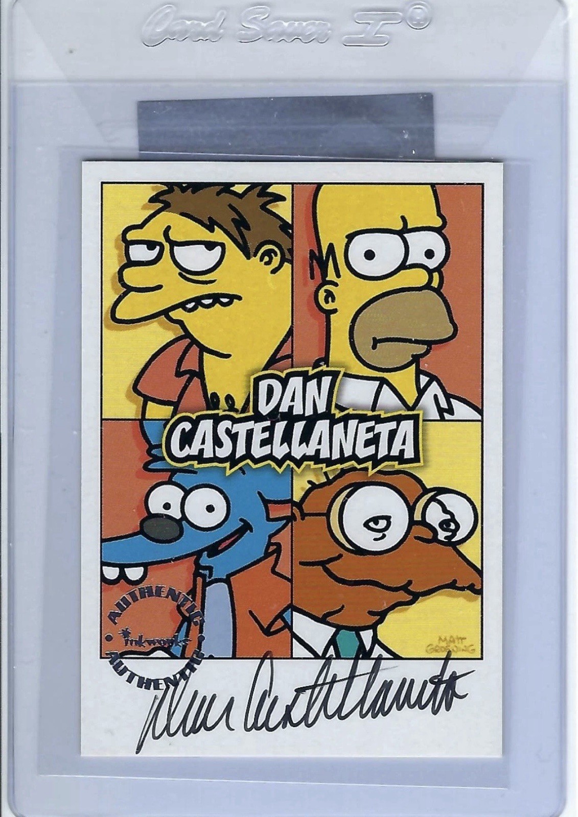 2001 Inkworks Dan Castellaneta The Simpsons Homer Barney Auto # A2 RARE