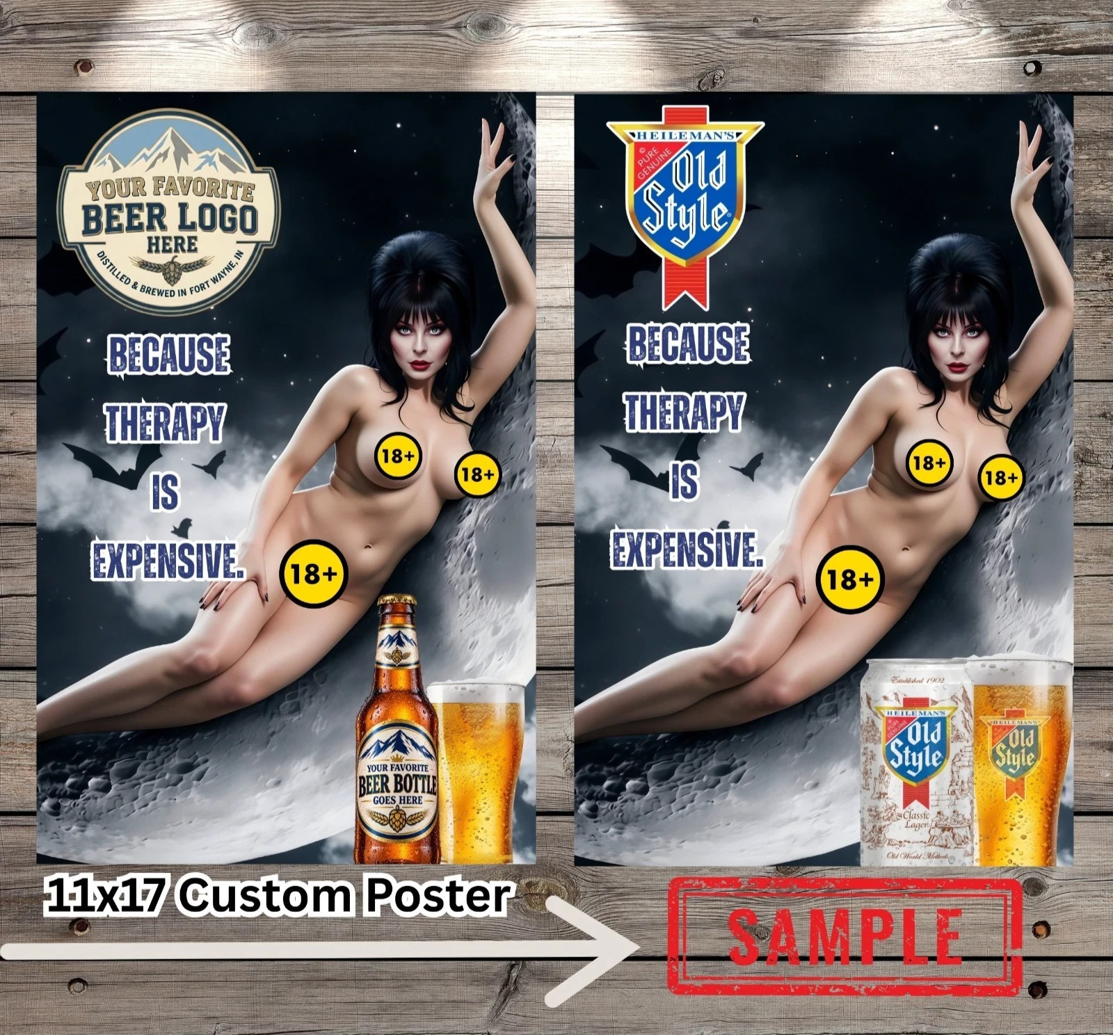 Sexy Elvira Custom Beer Alcohol Poster Message Us Your Favorite Brand Read Des