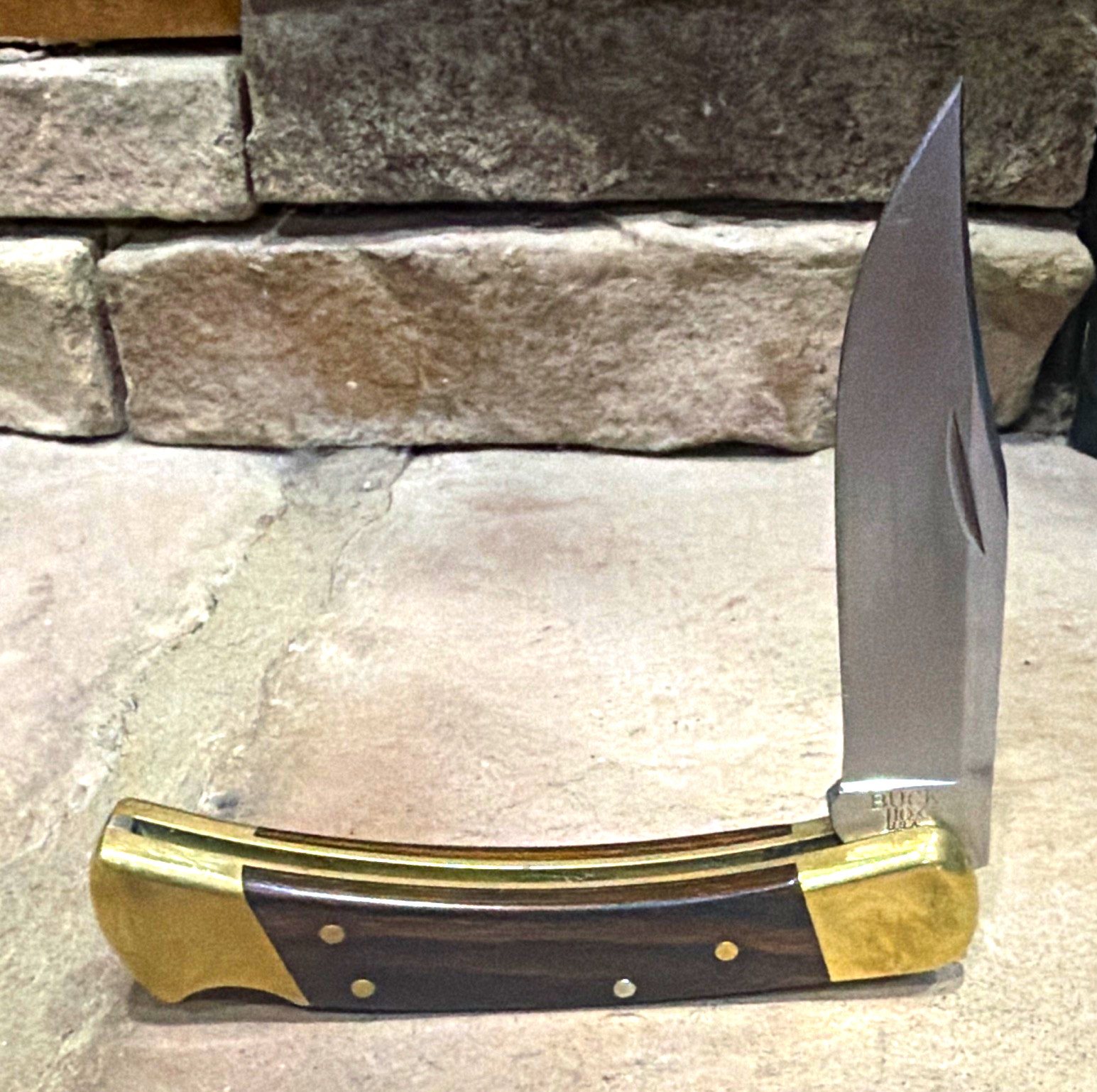 Buck 110 Manual Lockback 1-Blade SS Clip Point Wood/Brass Pocketknife, USA