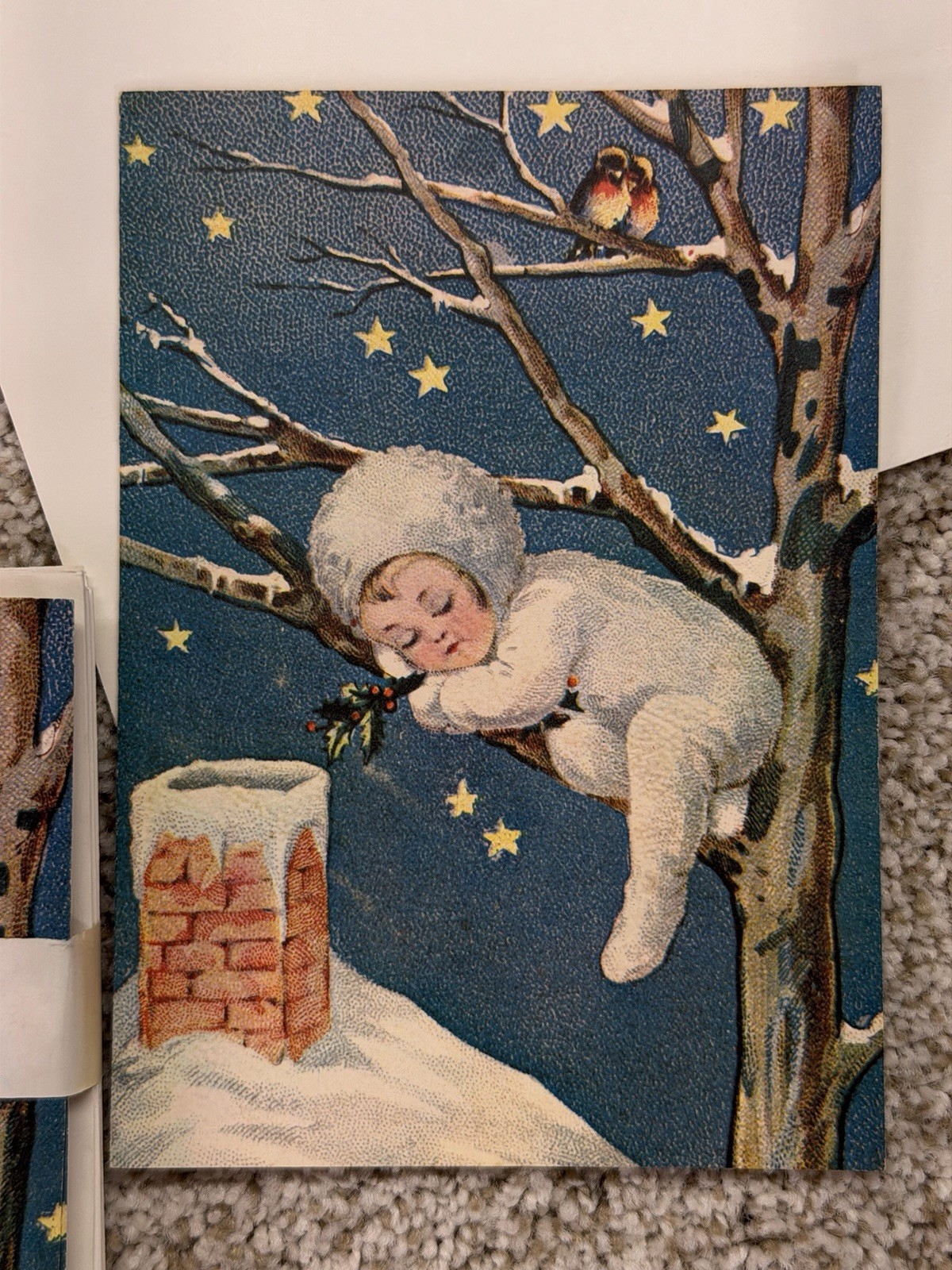 Lot 16 VTG Christmas Cards Sleeping Snow Baby Recycled Paper Products Unused Lot 16 VTG Christmas Cards Sleeping Snow Baby Recycled Paper Products Unused