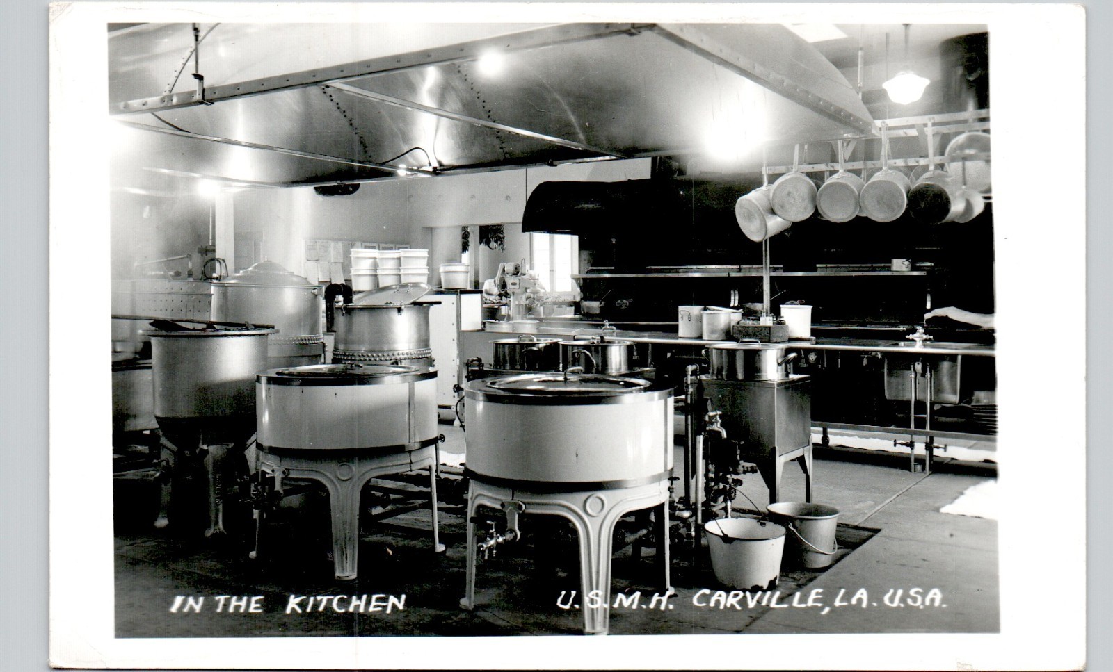 MARINES HOSPITAL KITCHEN carville, la c1950s postcard louisiana real photo rppc