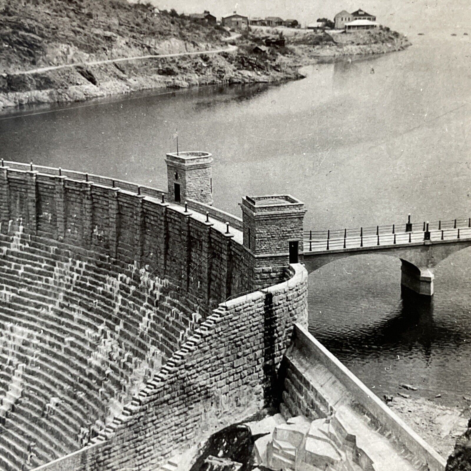 Antique 1920s Theodore Roosevelt Dam Phoenix Arizona Stereoview Photo Card V2814
