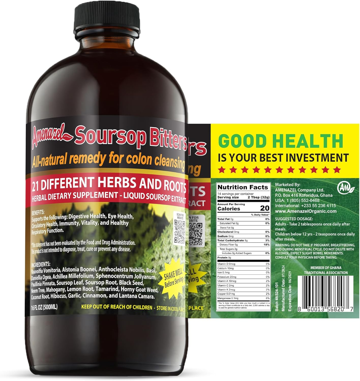 Organic Soursop Bitters 16 Fl oz