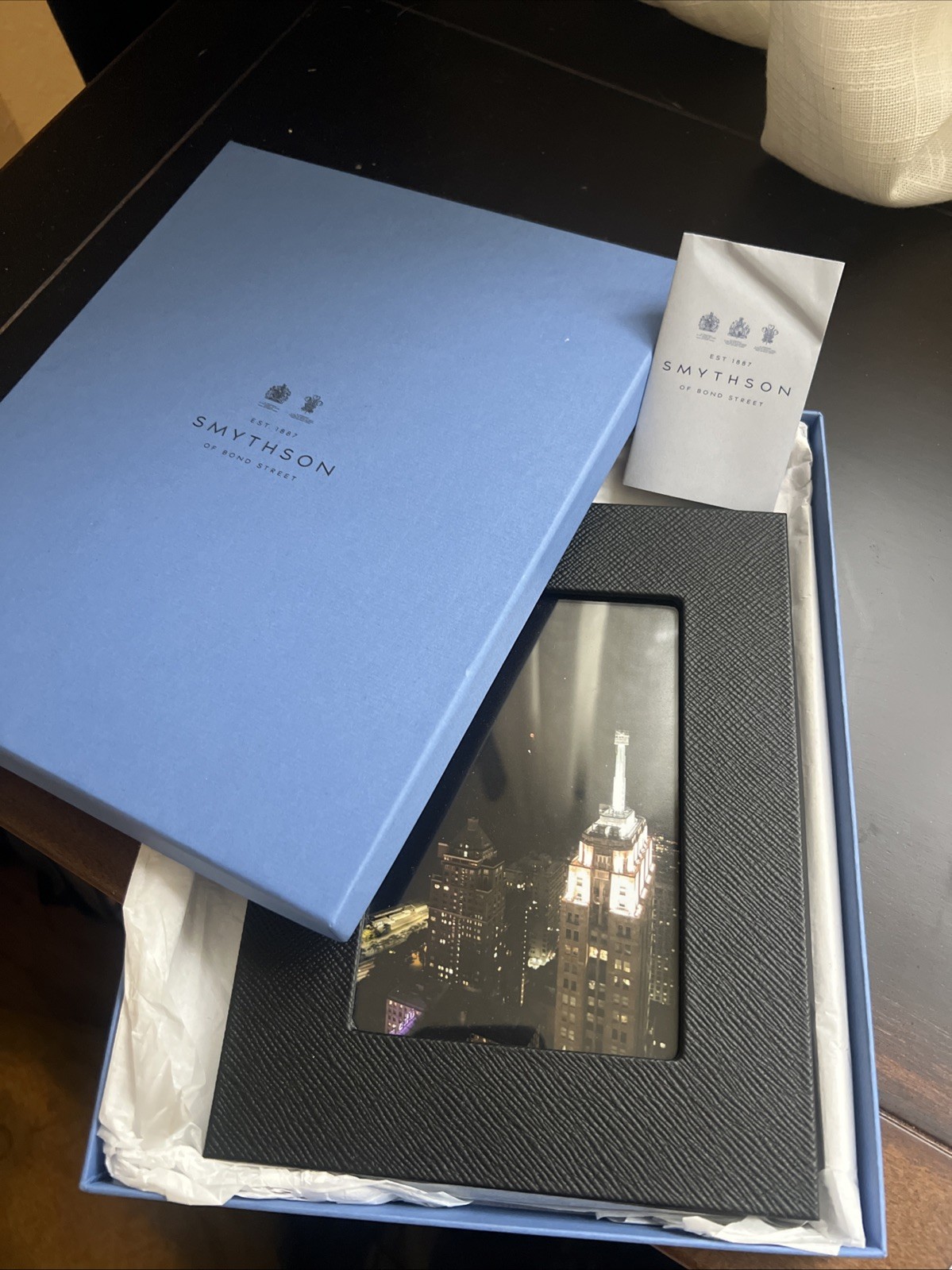 Smythson of Bond Street Frame - Black Calf Leather