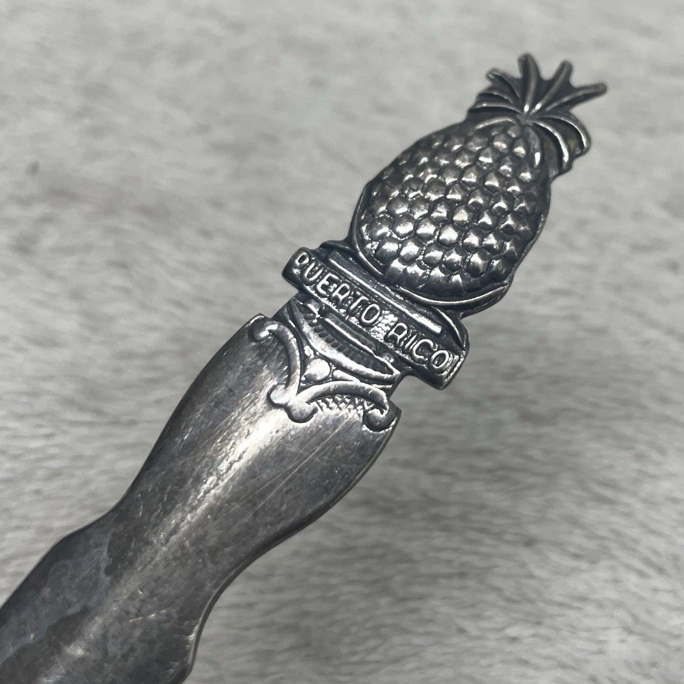 Vintage Pineapple Letter Opener Puerto Rico Metal Desk Novelty Souvenir