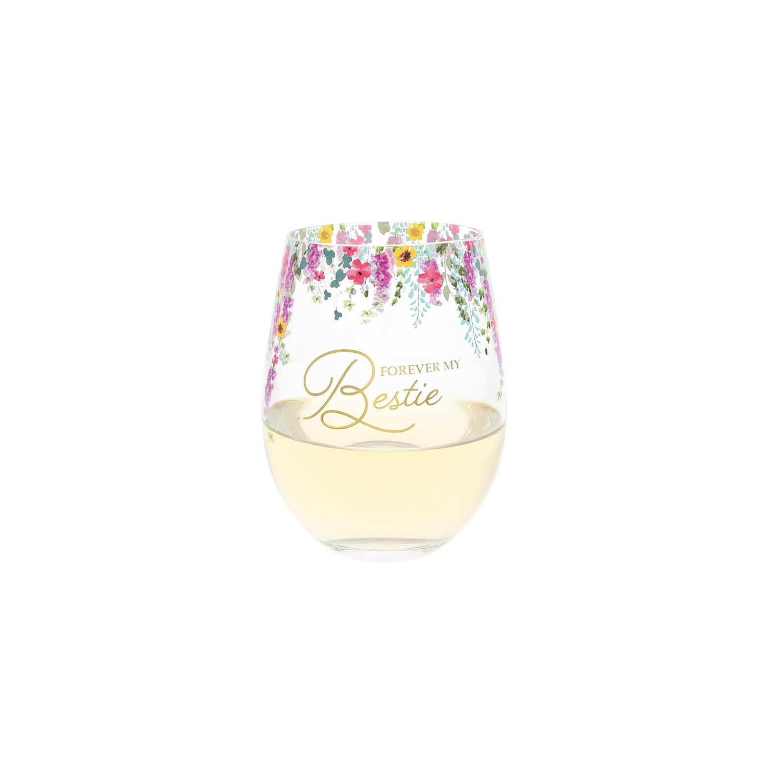 Pavilion Forever My Bestie 17oz Stemless Wine Glass – Friendship Gift