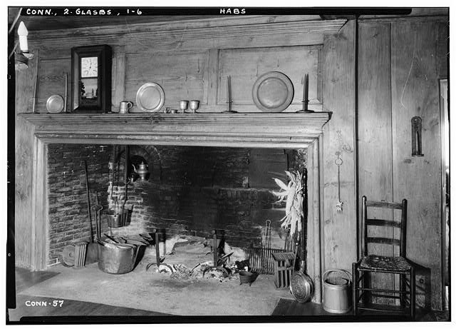 South Glastonbury CT Welles-Shipman House 1937 Dining Room Fireplace HABS
