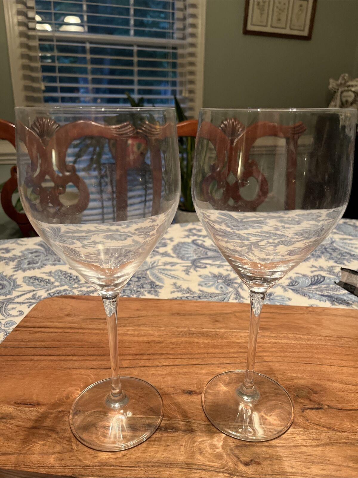 Crystalite Bohemia Long Stem Wine glasses Set Of 2 9 7/8 Inches
