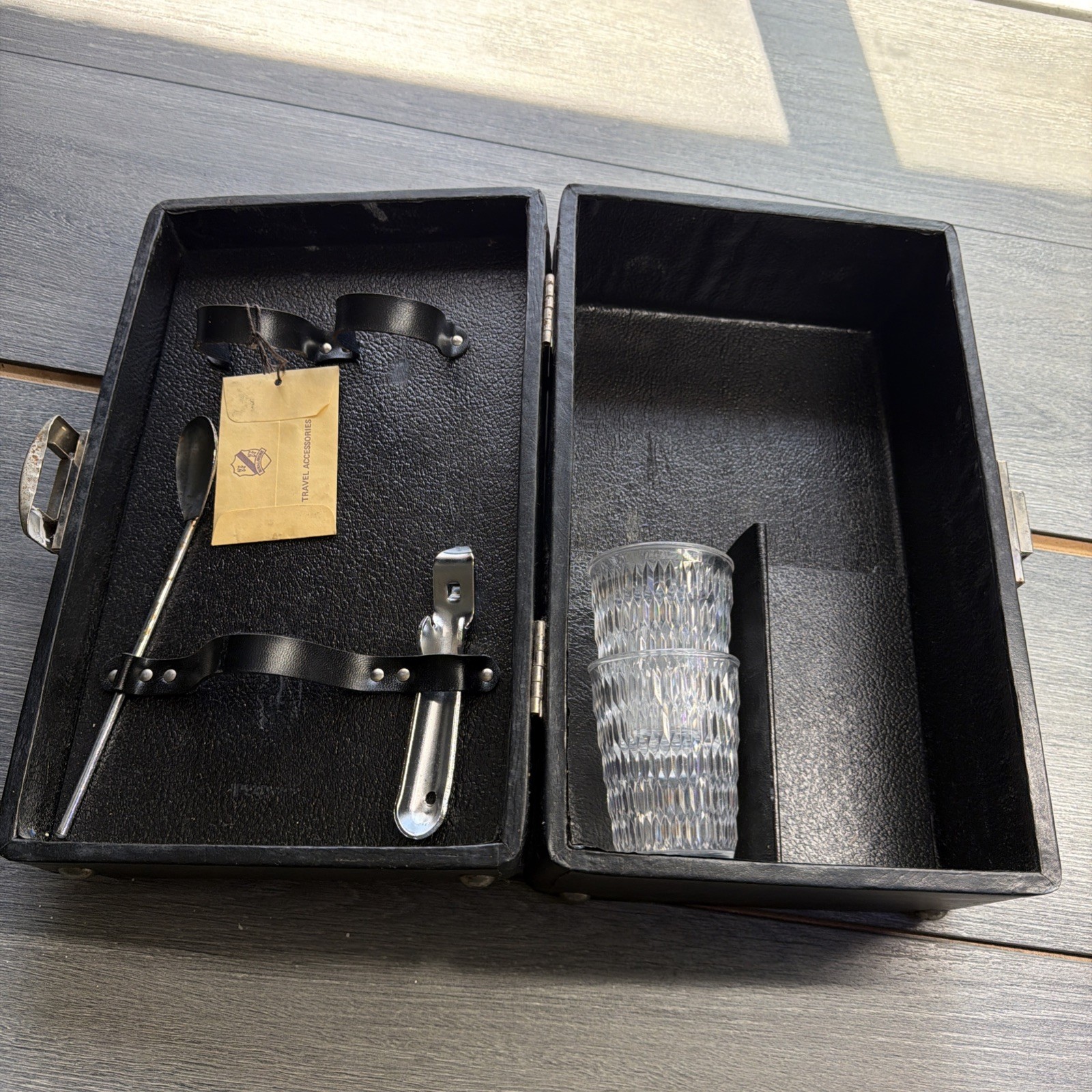 The Original Trav-L-Bar Ever-Wear Portable Travel Bar Set Vintage Cocktail Kit