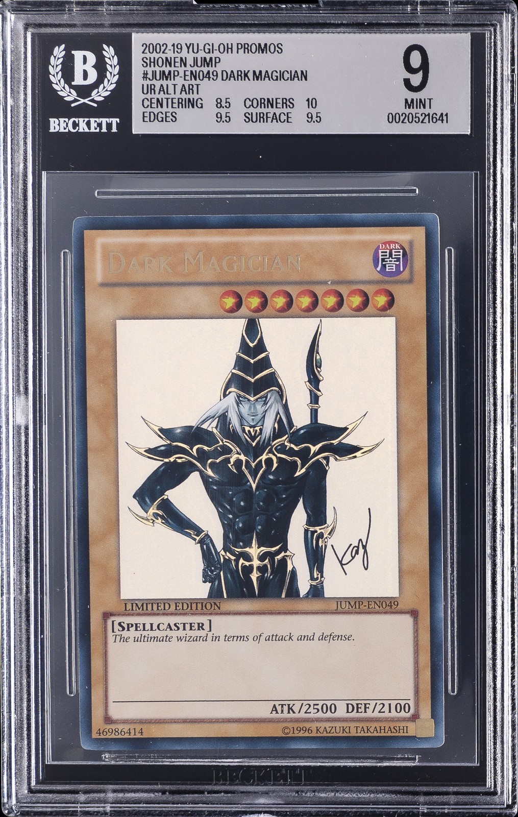 2002-19 YUGIOH PROMOS SHONEN JUMP UR ALT ART #JUMP - EN049 DARK MAGICIAN BGS 9