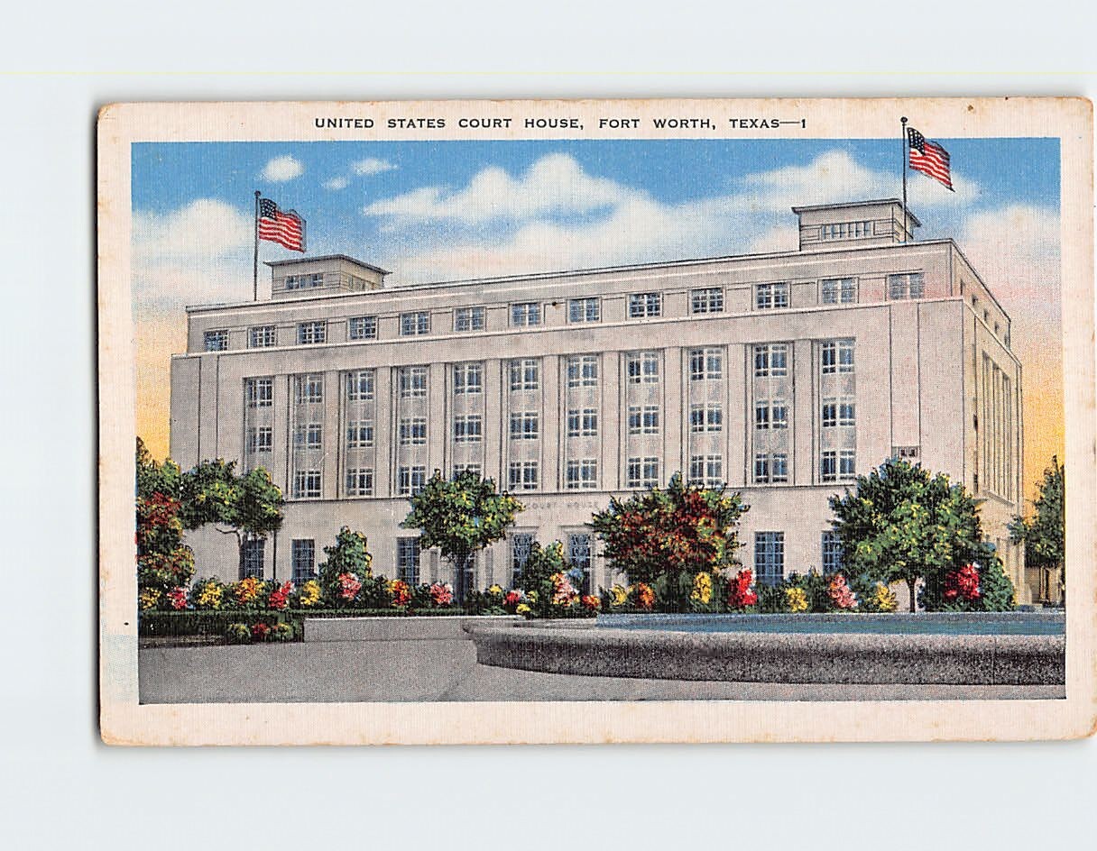 Postcard US Courthouse Fort Worth Texas USA