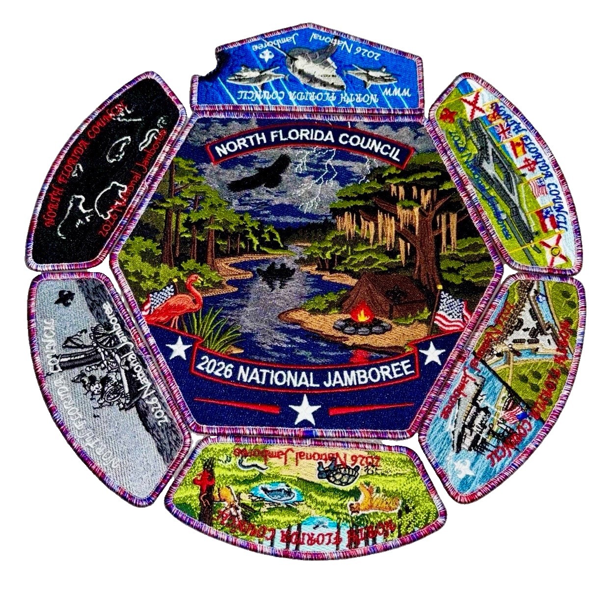 BSA NORTH  FLORIDA OA 200 ECHOCKOTEE 2026 JAMBOREE CSP 7-PATCH 250 CONTINGENT