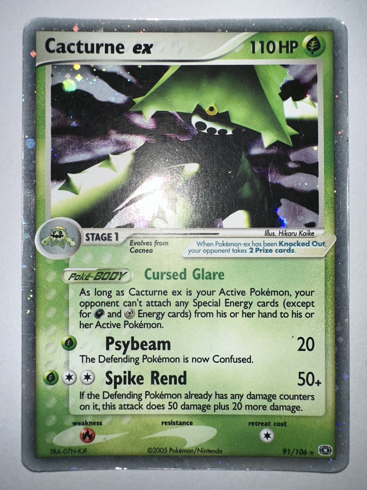 Cacturne ex 91/106 - ex Emerald Holo Rare Pokemon TCG 