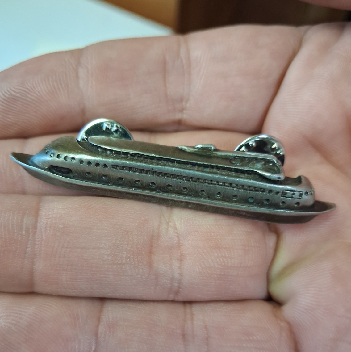 Kalakala Ferry Pewter Replica Lapel Pin Art Deco Seattle Washington