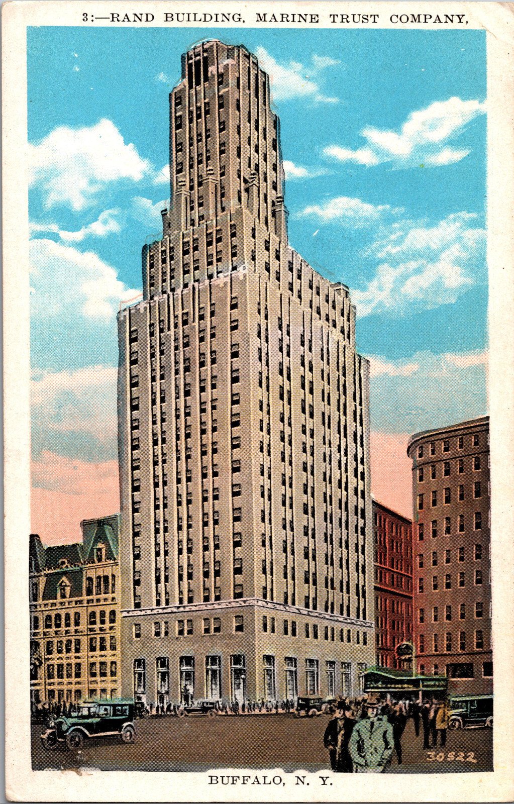 Vintage Postcard Buffalo NY New York Rand Building Marine Trust Company Vintage Postcard Buffalo NY New York Rand Building Marine Trust Company