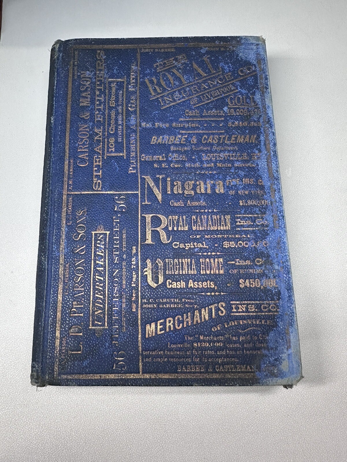 CARON'S Louisville KY DIRECTORY 1876 Massive Book Genealogy Resource History Ads