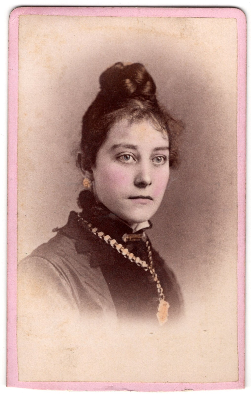 Antique CDV Circa 1880s C.e. Finn Black Gorgeous Lady In Dress Boston