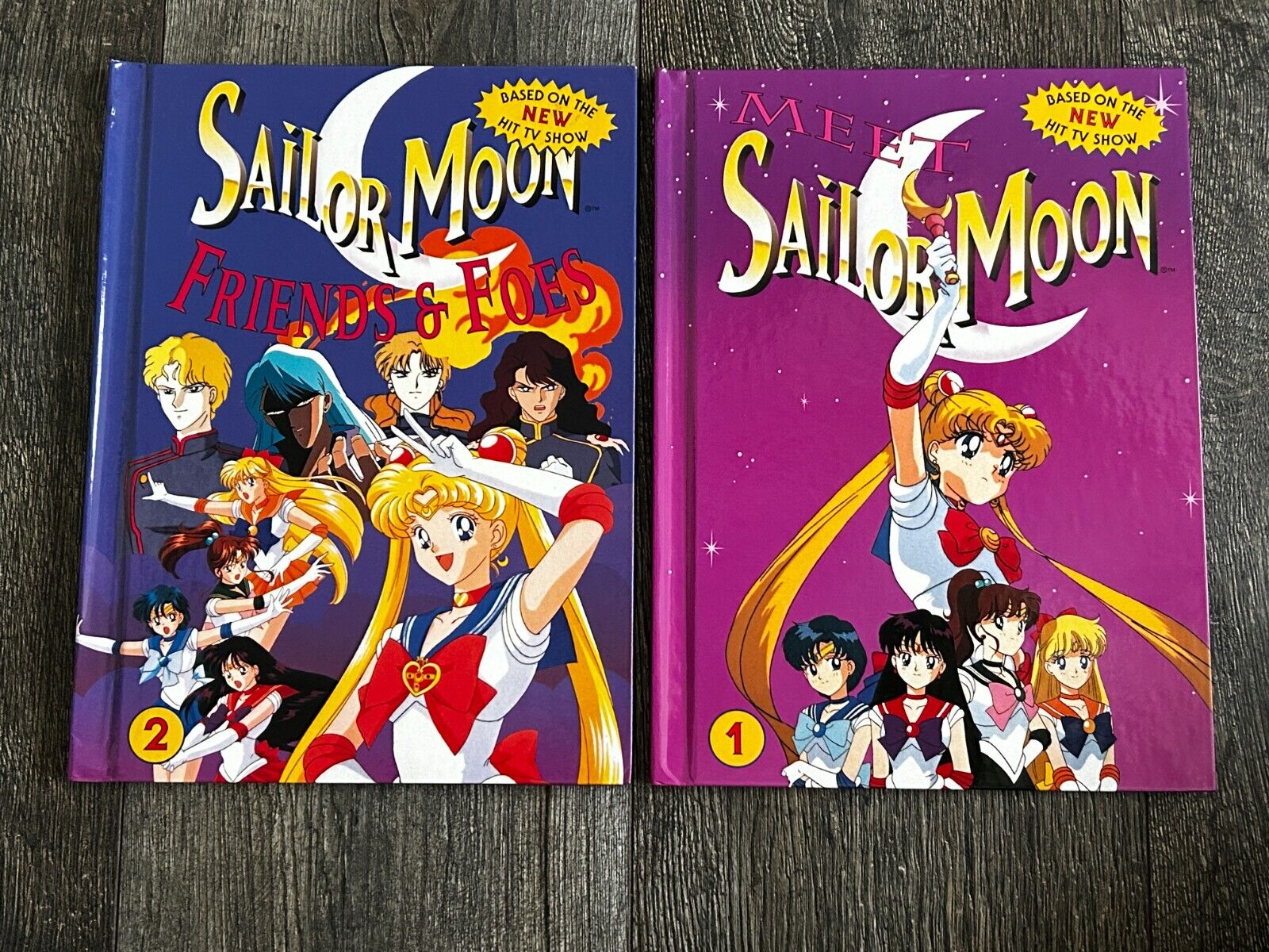 SAILOR MOON Hardcover Book Kodansha 2pc Lot #1+ #2 Anime Manga 1995 Hit TV Show