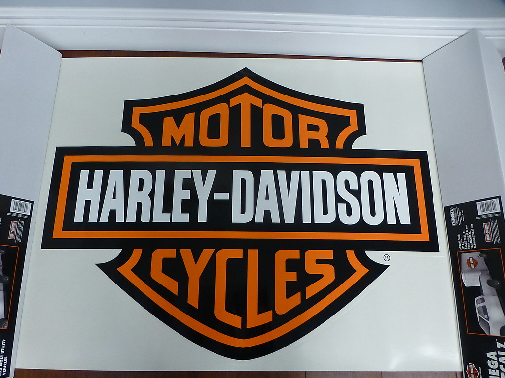 Harley-Davidson Bar & Shield Extra Large Trailer Decal Sticker Orange NEW