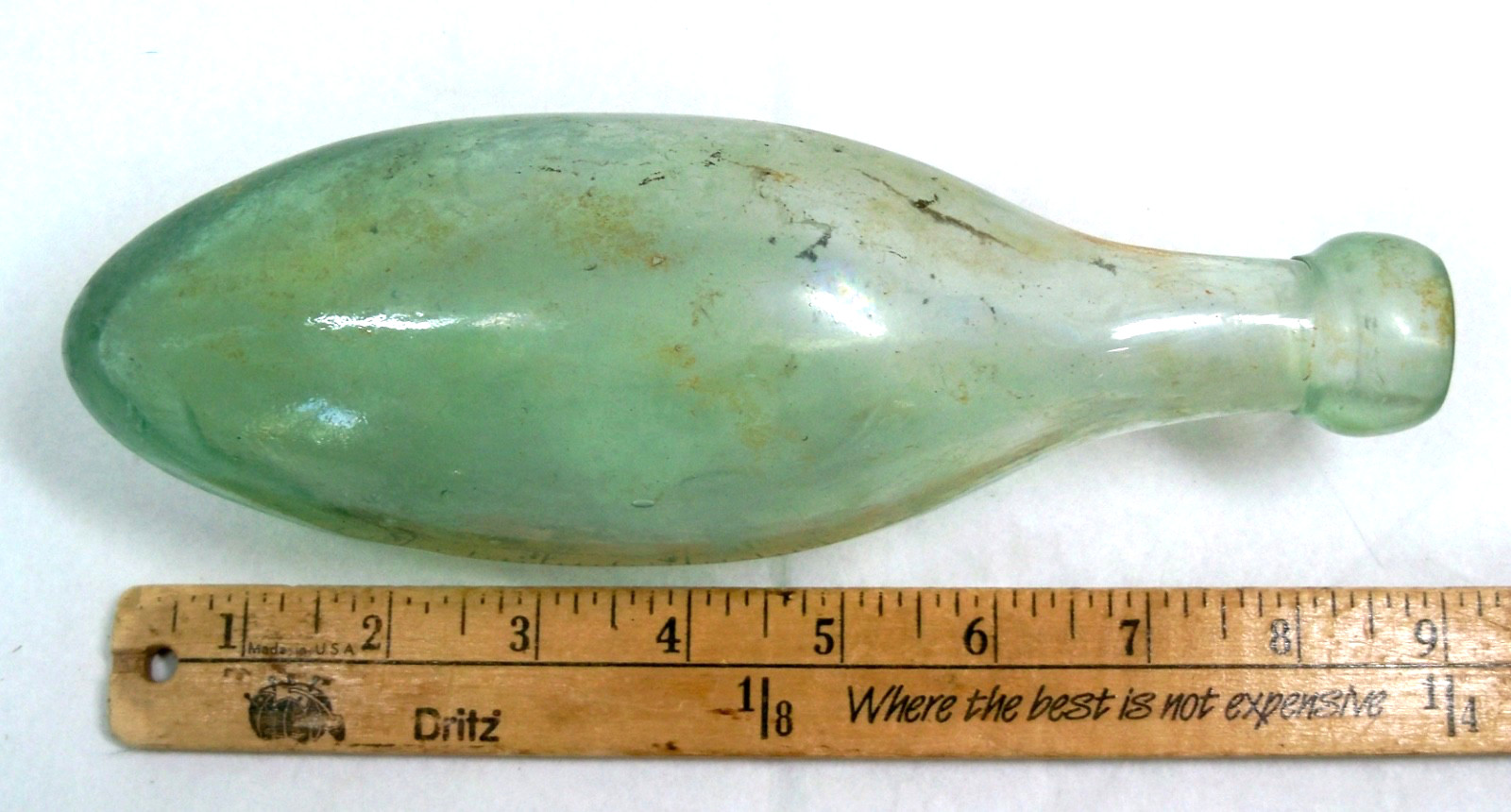 Antique Green Blob Top Torpedo Bottle ~ An 8.75