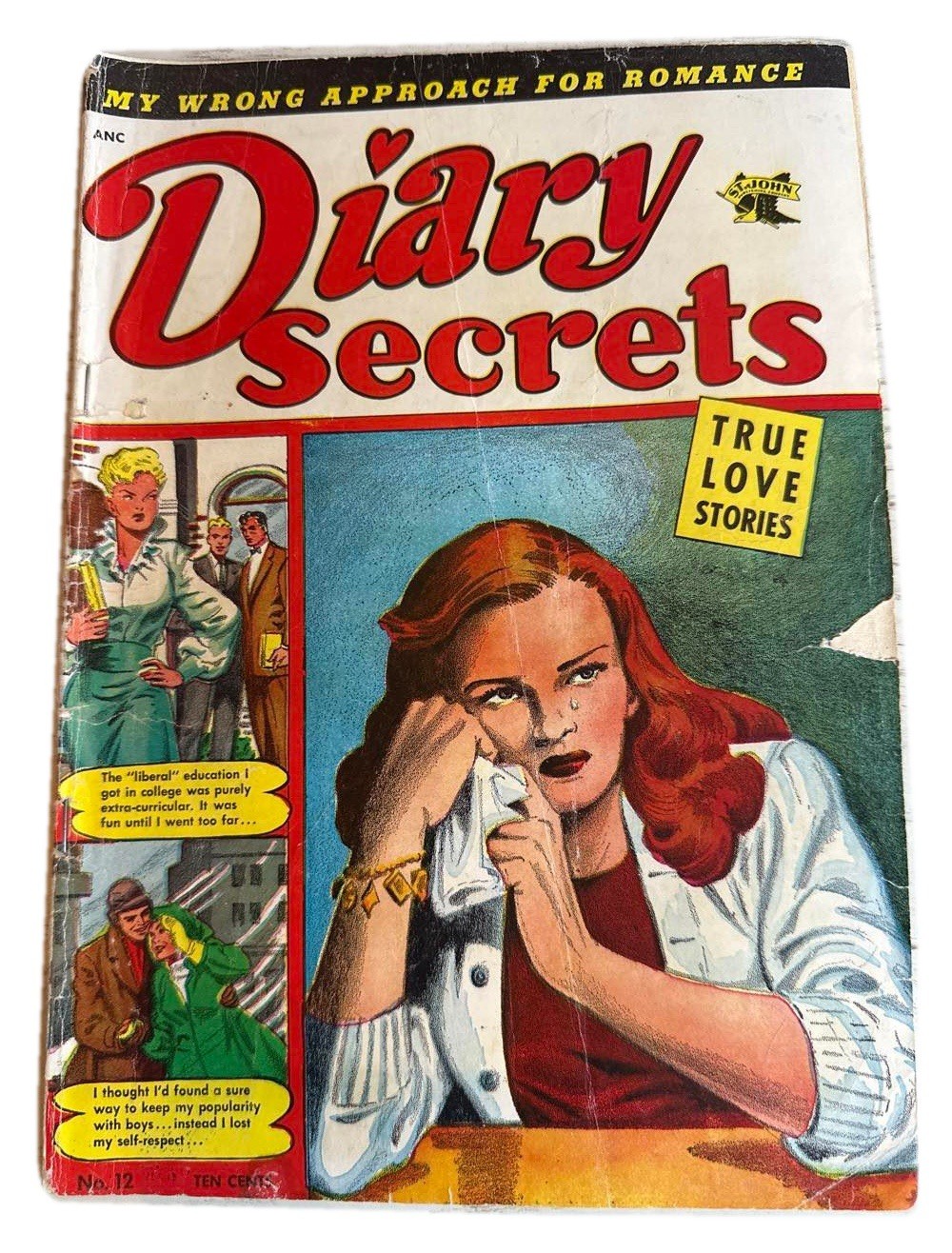 Diary Secrets #12 1952 St. John Matt Baker GGA Cover Golden Age Romance