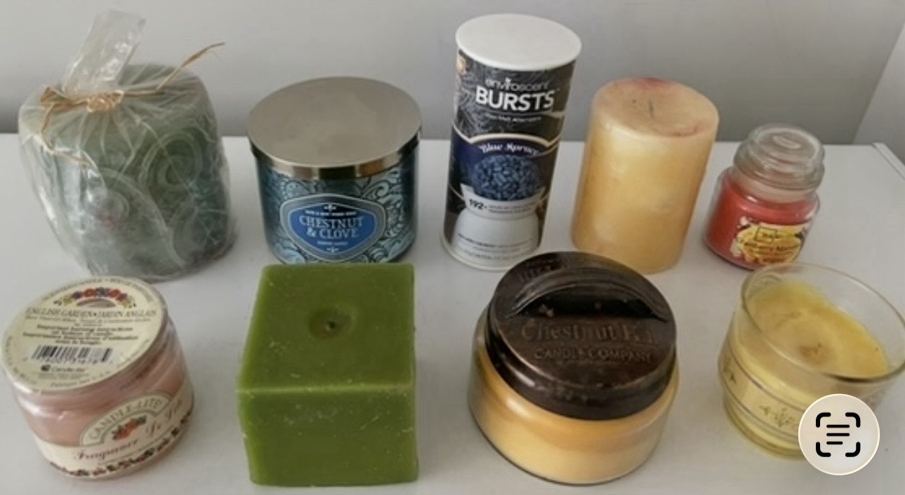 Lot Of 9 Different Candles