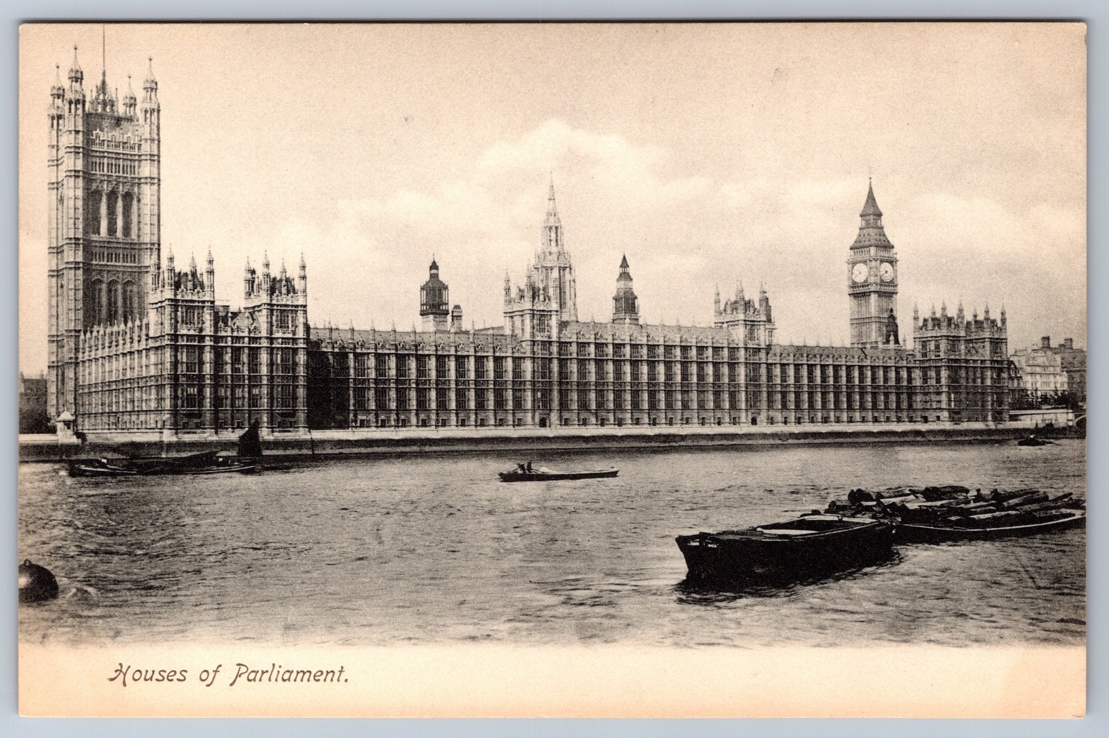 Houses of Parliament London England Postcard c1905 Thames Gordon Smith Publisher