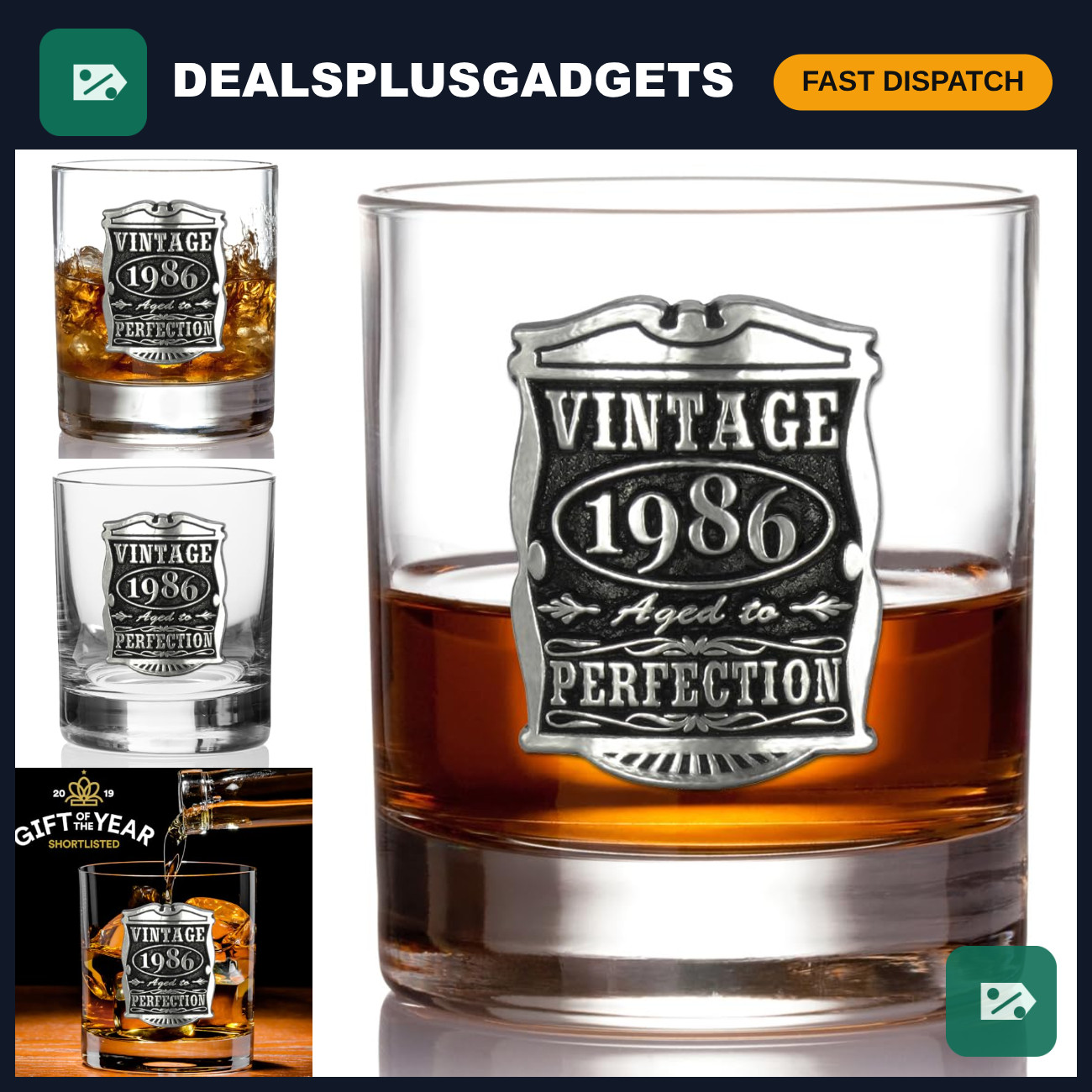 Vintage 1986 40th Birthday Anniversary Whisky Rocks Glass Tumbler - Unique Gift