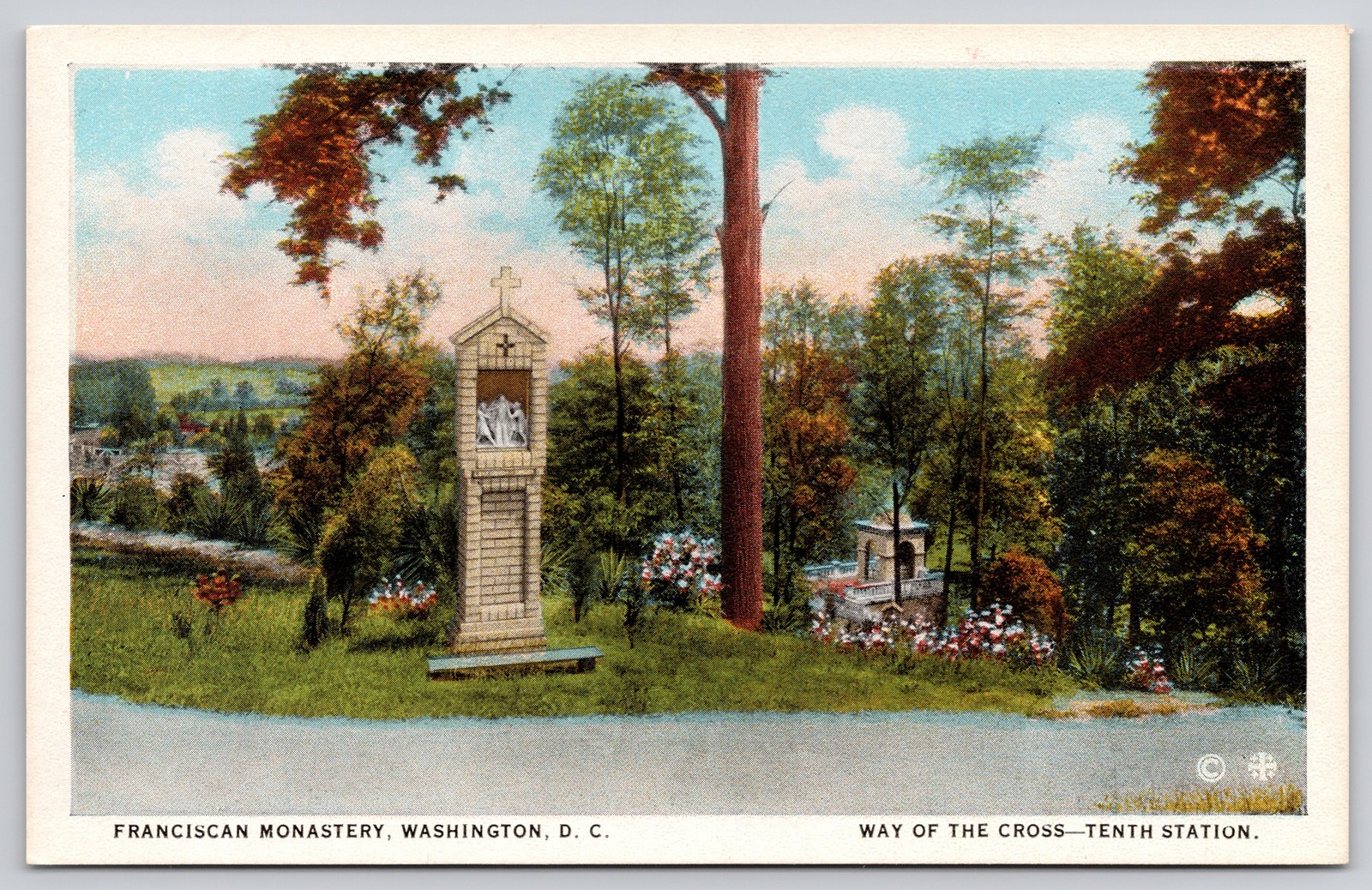 Washington DC Franciscan Monastery Tenth Station Cross Postcard c1920s
