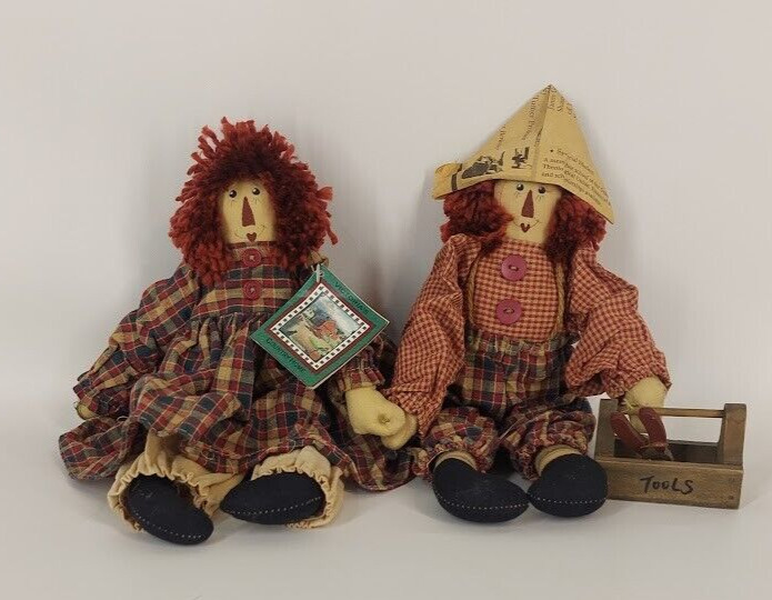 Raggedy Ann & Andy Style Country Home Primitive Dolls Plush Toy