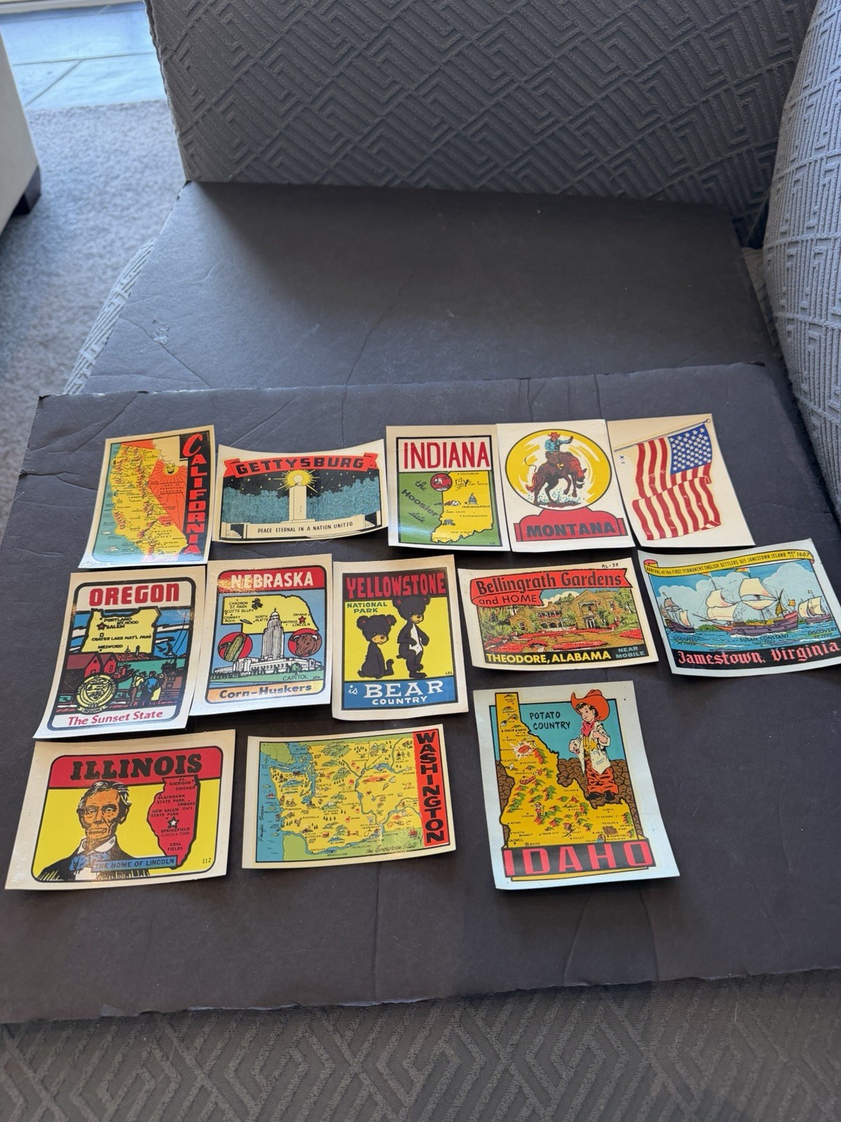 Vintage IMPKO 1960s Lot of 12 US Historical Travel Decal Stickers