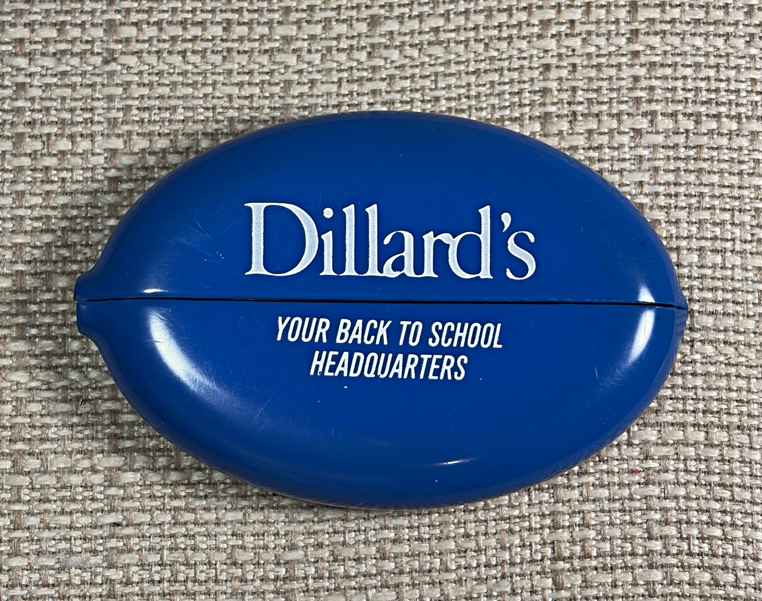 VTG Dillard\'s “ Back to School” Vinyl  Coin Holder Blue/White Department Store