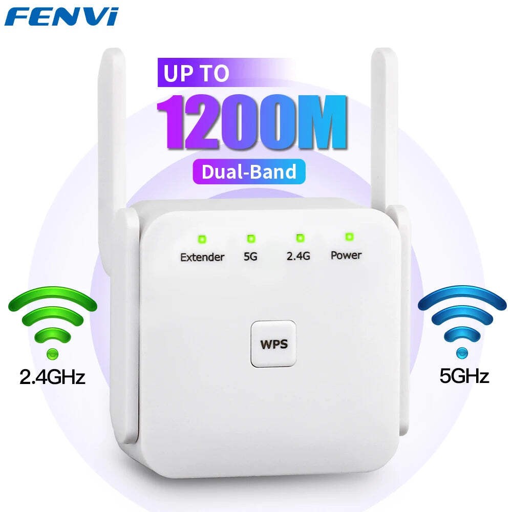 5Ghz WiFi Repeater AC1200 Wi-Fi Booster WiFi Extender Amplifier 2.4G/5GHz Wi-Fi