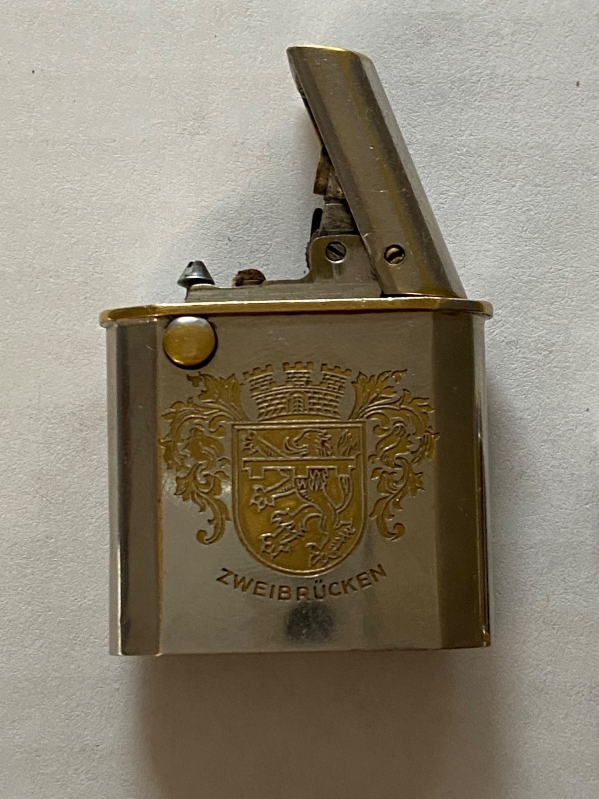 Vintage 1950s Monopol Style Petrol Lighter Zweibrucken Germany Working Vintage 1950s Monopol Style Petrol Lighter Zweibrucken Germany Working