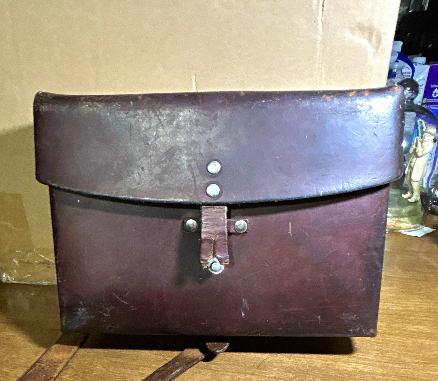 Vintage 1974 Swiss Army Genuine Leather Messenger/Map Bag - M. Lanz (Thun)